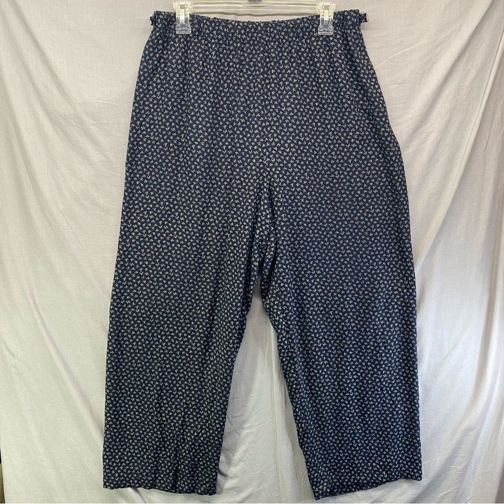 Fashion Bug BOHO Pants Blue Paisley Patter Elastic Waist Size | L